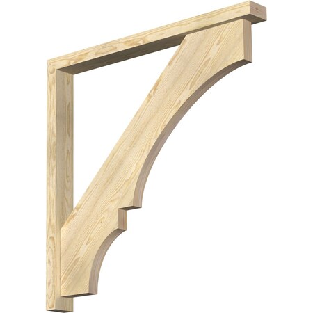 Ekena Millwork Balboa Block Rough Sawn Bracket w/ Offset Brace, Douglas Fir, 4"W x 40"D x 40"H BKT0402X40X40BOA05RDF